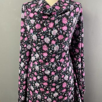 Italian Soft Silky Rayon Pink Flower