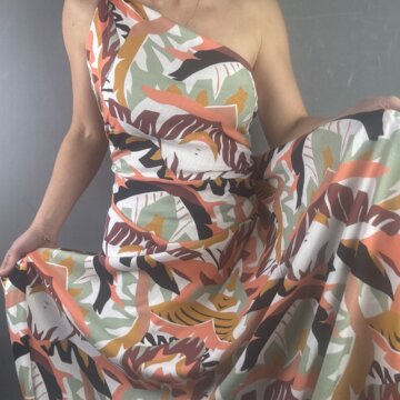 Linen Rayon and lycra Tropical Life