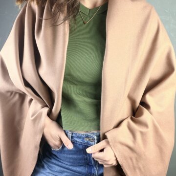 Camel Herringbone Wool