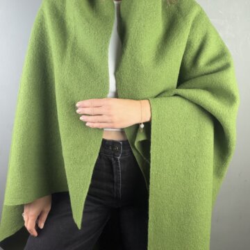 Olive Green Boiled Wool