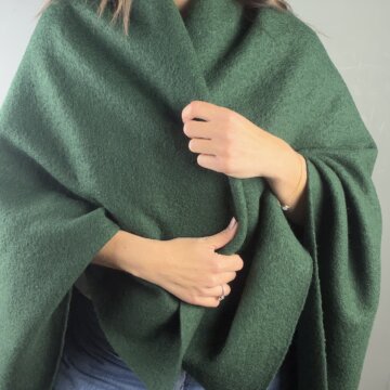 Deep Green Boiled Wool