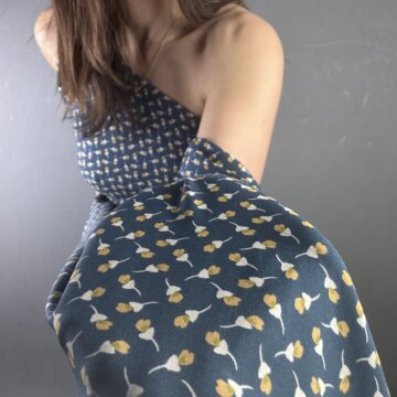 Mustard and Blue Rayon