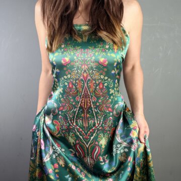 Designer Italian Pure Silk Green