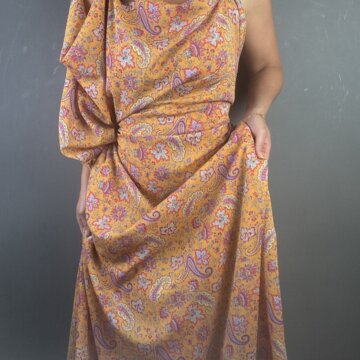 Italian Retro Yellow Silk and Lycra