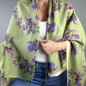 Floral Printed Italian Pure Wool