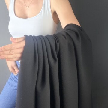 Italian Black Double Wool Crepe