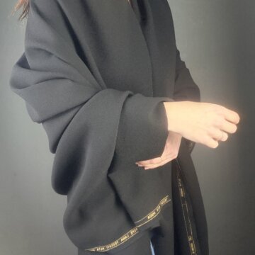 Italian Black Double Wool Crepe