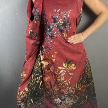 Italian Jungle Tiger Linen Panel