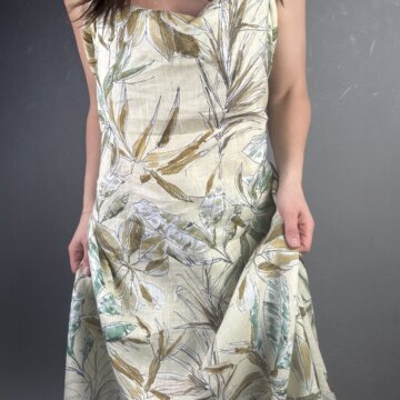 Cream Italian Vintage Flower Linen