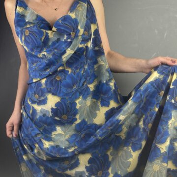 Italian Blue Flower Silk