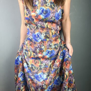 Colourful Floral Printed Italian Pure Wool