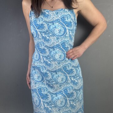 Rayon Moroccan Blue Paisley