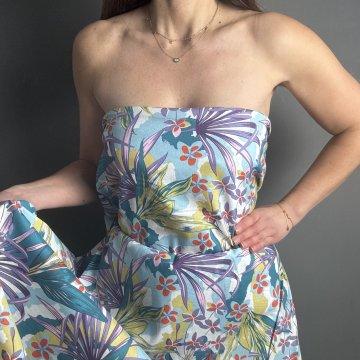 Linen, Cotton, and Spandex Busy Flowers