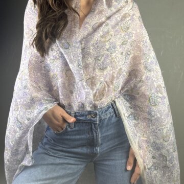 Italian Designer Retro Purple Silk