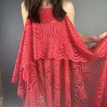 Red Scalloped Lace