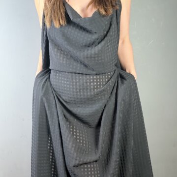 Statement Black Polyester and Rayon