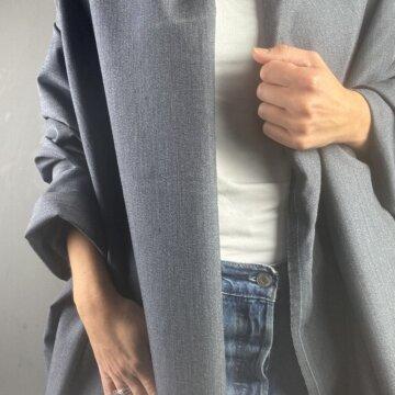 Italian Wool Blend Grey and Blue Shade