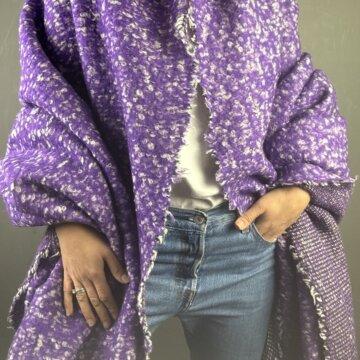 Italian Purple Bubble Wool Mix Boucle