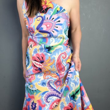 Italian Cotton Blue Paisley