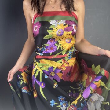 Italian Designer Silk Satin Florist Butterfly