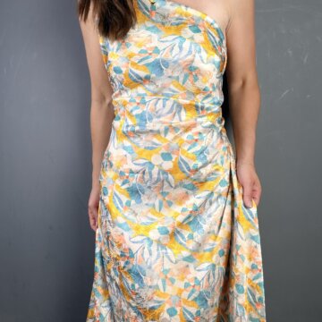 Jacquard Polyester Yellow and Blue