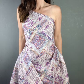 Italian Designer Silk Shantung Purple Tones