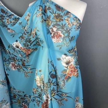 Blue Flower Chiffon