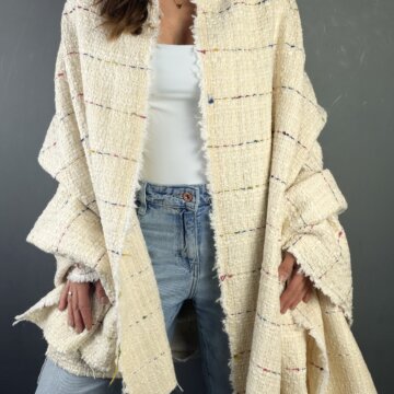 Cream Wool With Rainbow Tweed