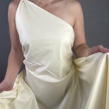 Pastel Lemon Linen, Rayon and Polyester