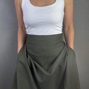 Dark Green Ramie and Cotton