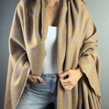 Pure Wool Blue Plaid