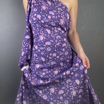Italian Rayon Purple Paisley
