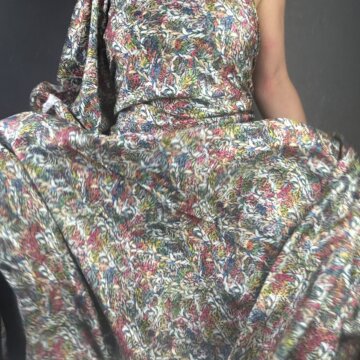 Cotton Satin Colourful Leaves