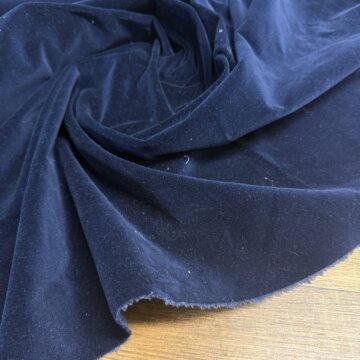 Last Chance To Buy Italian Navy Cotton Velvet 85cm for £12