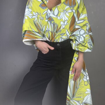 Italian Cotton and Lycra Lime Flowers