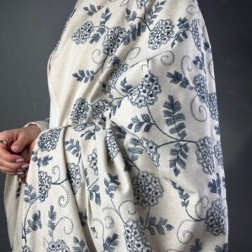 Blue Embroidered Linen