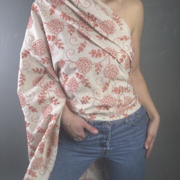 Orange Embroidered Linen