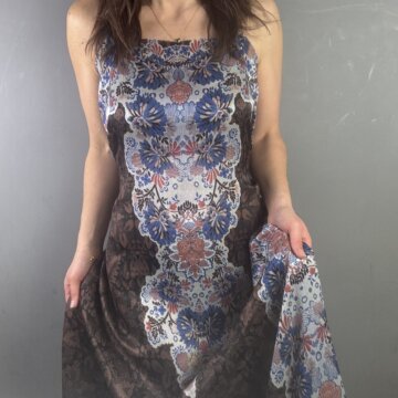 Italian Silk and Rayon Crinkle Effect Panel