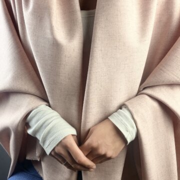 Pale Pink Linen, Bamboo Herringbone