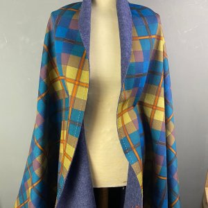 Italian Reversible Colourful Plaid Wool Mix